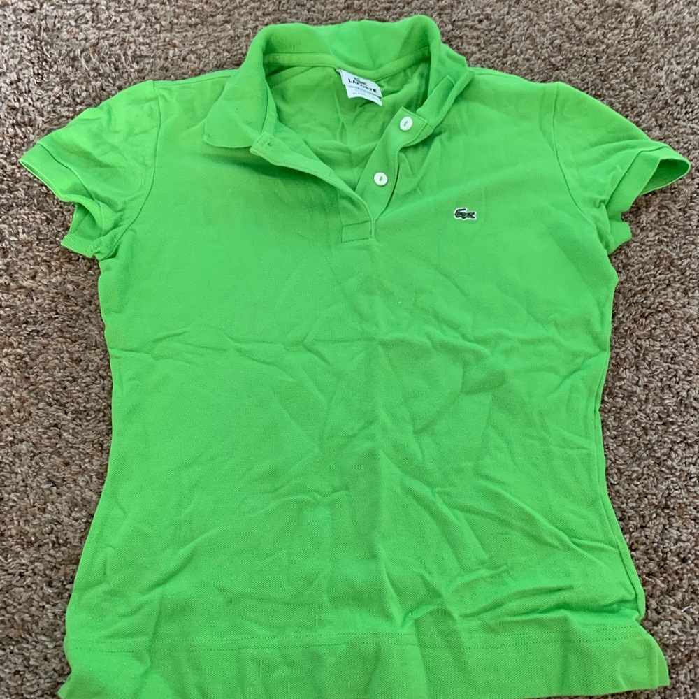Green S/S Lacoste Polo